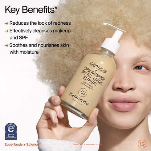 Adaptogens + Snow Mushroom + Oat Oil Lipids + Vitamins Supershroom Calm Cleanser